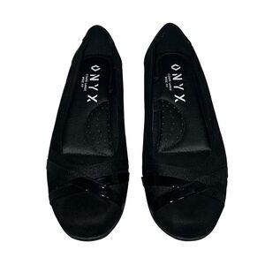 Onyx Black Ballet Flats Size US 7 Wide Fit Ballet Shoes Balletcore Coquette Cute